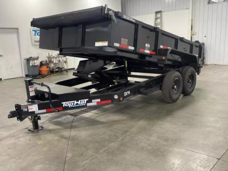New 2026 Top Hat Trailers 7'x16' DX 14 / 2' SIDES/ 7 GAUGE METAL Dump Trailer