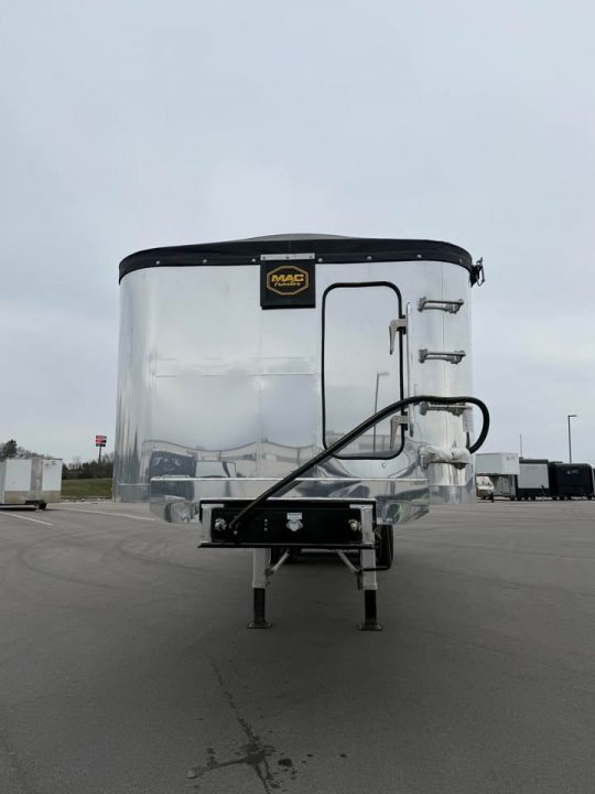 New 2027 MAC 34' Aluminum Framed End Dump Trailer: Manual Side Roll Tarp, Coal Door
