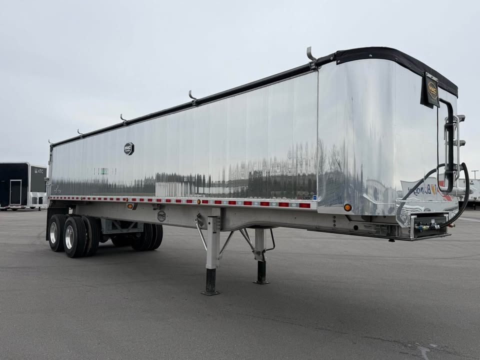 New 2027 MAC 34' Aluminum Framed End Dump Trailer: Manual Side Roll Tarp, Coal Door