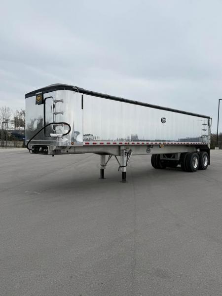 New 2027 MAC 34' Aluminum Framed End Dump Trailer: Manual Side Roll Tarp, Coal Door
