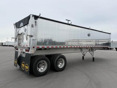 New 2027 MAC 34' Aluminum Framed End Dump Trailer: Manual Side Roll Tarp, Coal Door