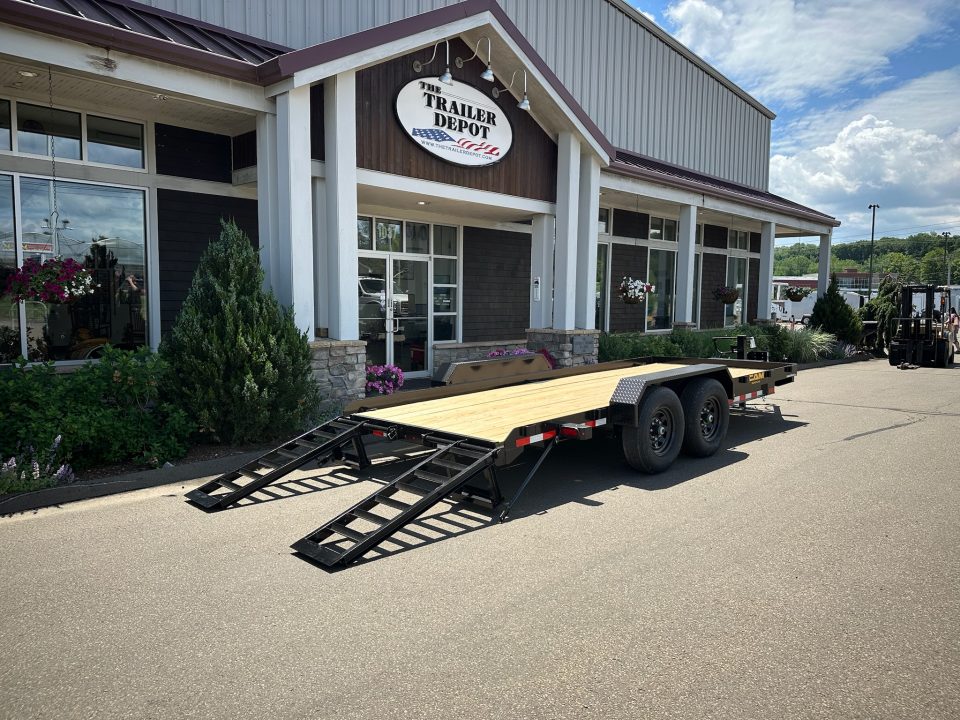New CAM Superline 7' x 18' Angle Equipment Trailer 15.4K
