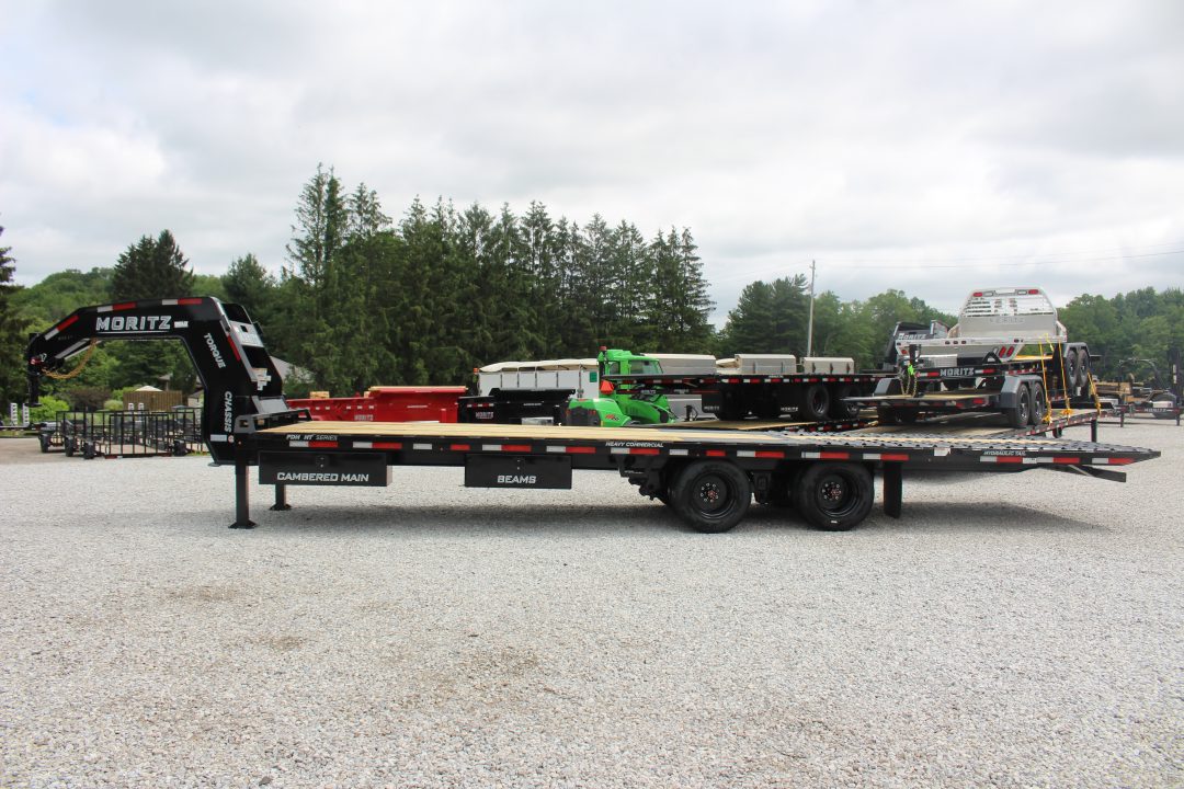 New 2026 Moritz FDGH Hydraulic Tail 30' GOOSENECK Deckover Flatbed Trailer- 25900# GVW