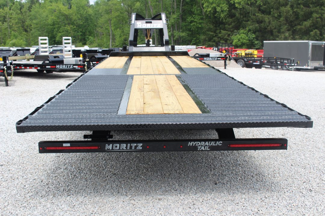 New 2026 Moritz FDGH Hydraulic Tail 30' GOOSENECK Deckover Flatbed Trailer- 25900# GVW