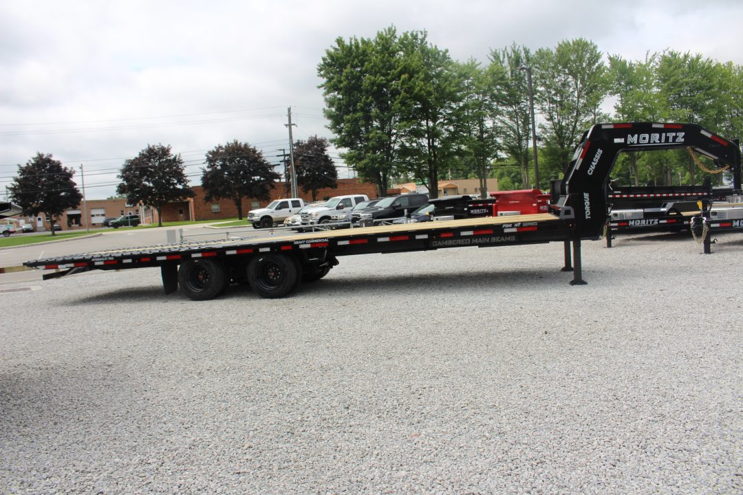 New 2026 Moritz FDGH Hydraulic Tail 30' GOOSENECK Deckover Flatbed Trailer- 25900# GVW