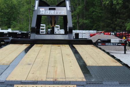 New 2026 Moritz FDGH Hydraulic Tail 30' GOOSENECK Deckover Flatbed Trailer- 25900# GVW