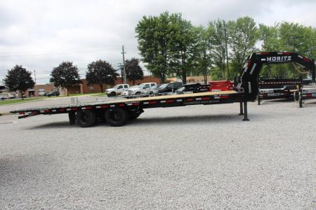 New 2026 Moritz FDGH Hydraulic Tail 30' GOOSENECK Deckover Flatbed Trailer- 25900# GVW