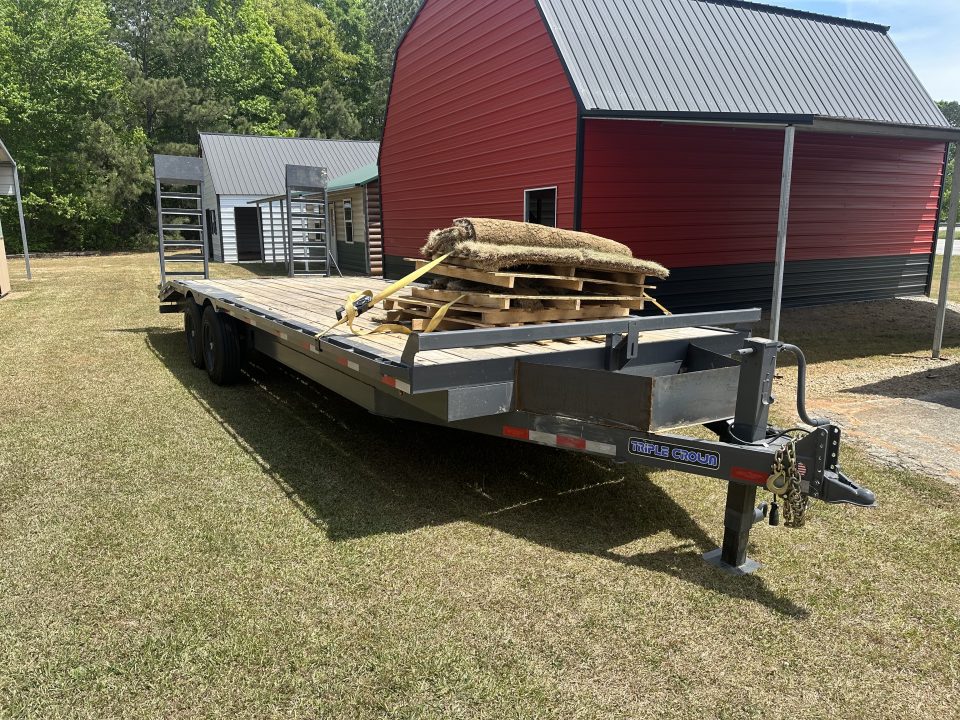 Used USED 2026 TRIPLE CROWN 24' 14K DECKOVER EQUIPMENT HAULER ($650 DOWN ON RTO)