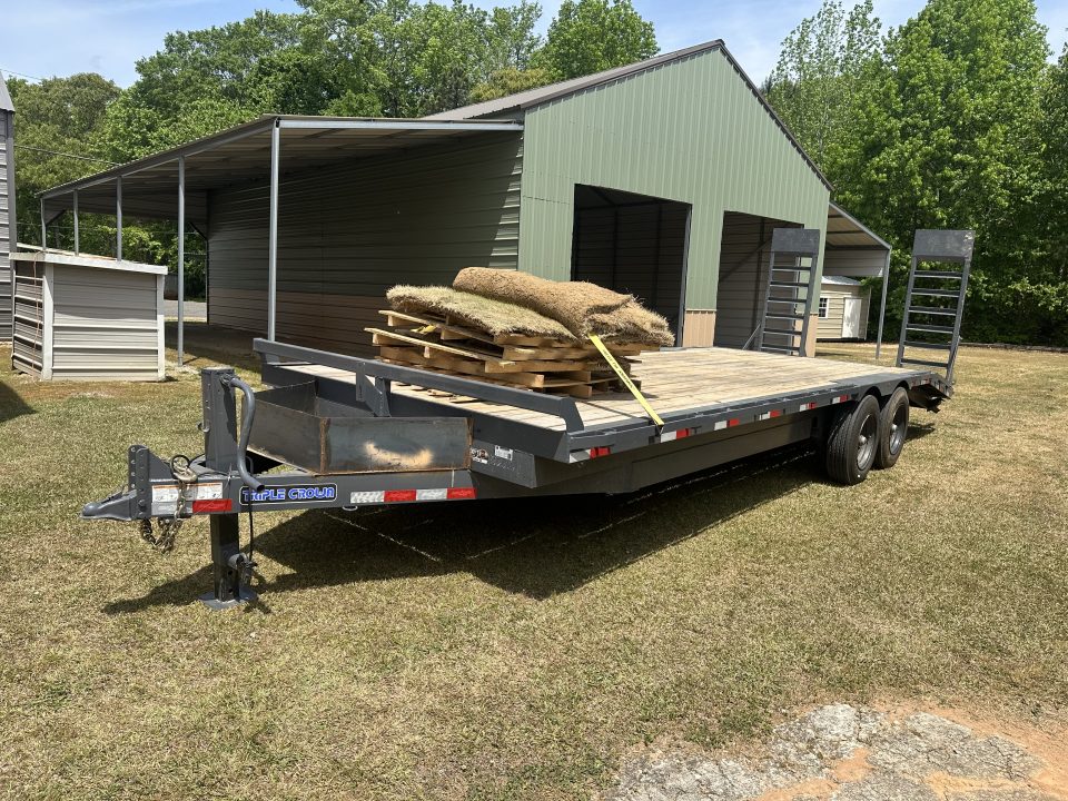 Used USED 2026 TRIPLE CROWN 24' 14K DECKOVER EQUIPMENT HAULER ($650 DOWN ON RTO)