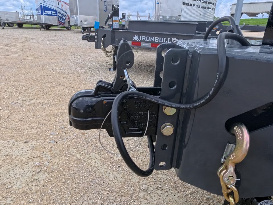 New 2026 Iron Bull 83x20 EWB Equipment Trailer, 2) 7K Straight Axles with 2 Elec. Fwd. Adj. Brakes, 3' Self Cleaning Dove Tail w/ Rampage Ramps