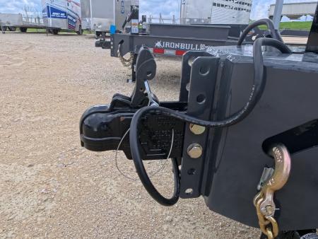 New 2026 Iron Bull 83x20 EWB Equipment Trailer, 2) 7K Straight Axles with 2 Elec. Fwd. Adj. Brakes, 3' Self Cleaning Dove Tail w/ Rampage Ramps