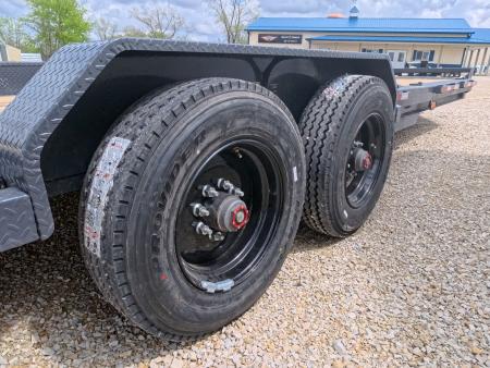 New 2026 Iron Bull 83x20 EWB Equipment Trailer, 2) 7K Straight Axles with 2 Elec. Fwd. Adj. Brakes -3' Self Cleaning Dove Tail w/ Rampage Ramps