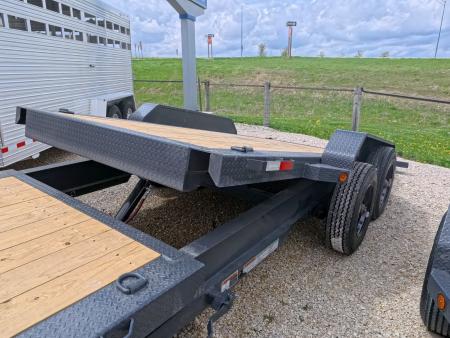 New 2026 Iron Bull 83x20 EWB Equipment Trailer, 2) 7K Straight Axles with 2 Elec. Fwd. Adj. Brakes -3' Self Cleaning Dove Tail w/ Rampage Ramps