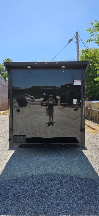 New 2026 Family Trailer 7x16 Tandem Axles Cargo / Enclosed Trailer- Screwless Exterior- Blackout Pkg- Rear Spoiler- HD Axles