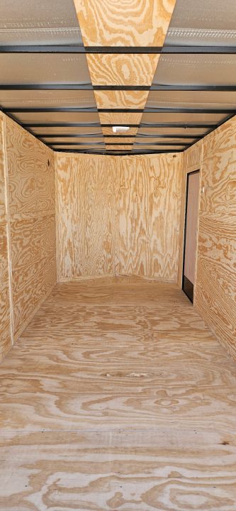 New 2026 Family Trailer 7x16 Tandem Axles Cargo / Enclosed Trailer- Screwless Exterior- Blackout Pkg- Rear Spoiler- HD Axles