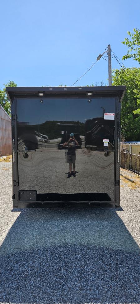 New 2026 Family Trailer 7x16 Tandem Axles Cargo / Enclosed Trailer- Screwless Exterior- Blackout Pkg- Rear Spoiler- HD Axles