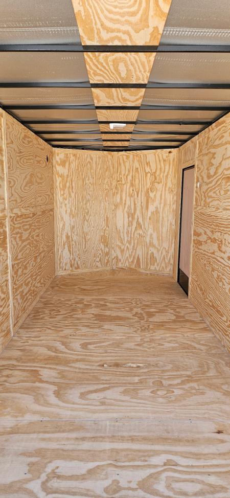 New 2026 Family Trailer 7x16 Tandem Axles Cargo / Enclosed Trailer- Screwless Exterior- Blackout Pkg- Rear Spoiler- HD Axles
