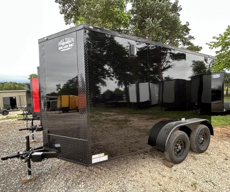 New 2026 Family Trailer 6x12 Tandem Axles Cargo / Enclosed Trailer- Screwless Exterior- Blackout Pkg- Rear Spoiler- HD Axles