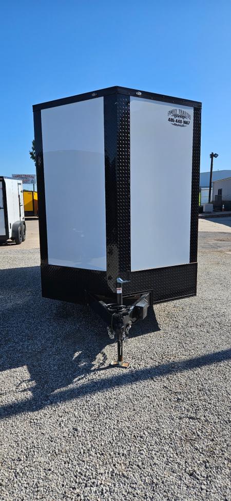 New 2026 Family Trailer 7x14 Tandem Axles Cargo / Enclosed Trailer- Screwless Exterior- Blackout Pkg- Rear Spoiler- HD Axles