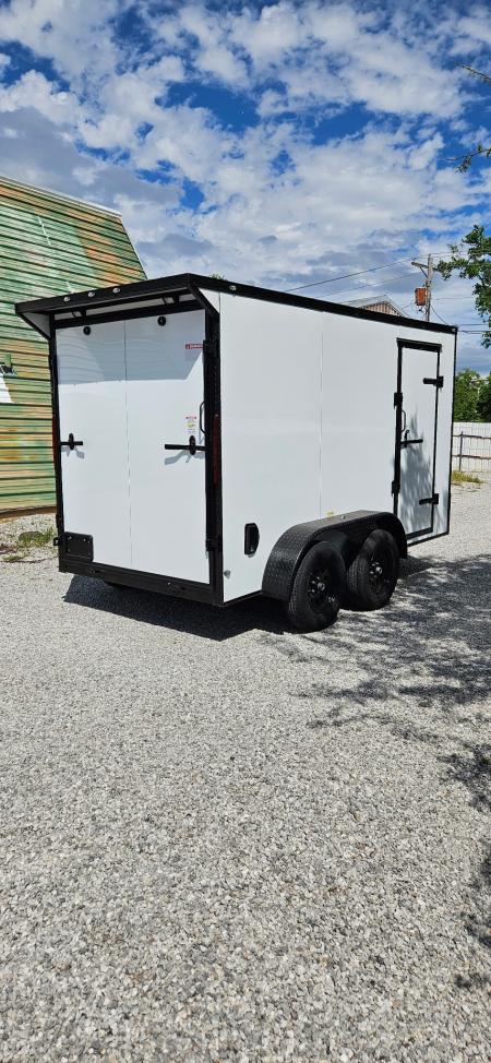 New 2026 Family Trailer 6x12 Tandem Axle Cargo / Enclosed Trailer- Screwless Exterior- Blackout Pkg- Rear Spoiler- HD Axles