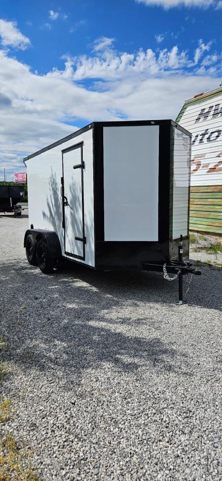 New 2026 Family Trailer 6x12 Tandem Axle Cargo / Enclosed Trailer- Screwless Exterior- Blackout Pkg- Rear Spoiler- HD Axles