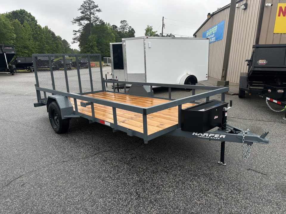 Used PRE-OWNED 2026 GPS 82X14 SINGLE AXLE UTILITY TRAILER WITH SET BACK JACK AND TOOLBOX