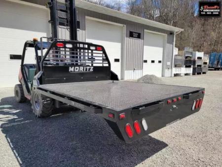 New Moritz International TB8-86 DRW 8.5' Flatbed w/Trap Door and Gooseneck Hitch Plate