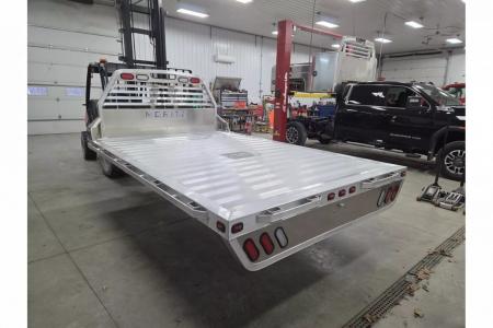 New Moritz International TBA8-114 DRW 84'' CA DRW ALUMINUM Flatbed w/Trap Door and Gooseneck Hitch Plate