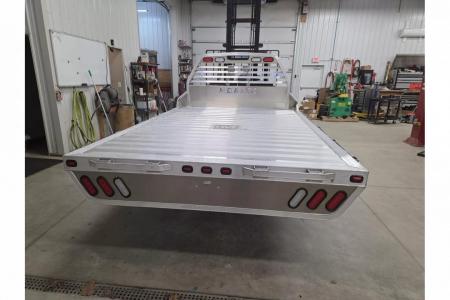 New Moritz International TBA8-114 DRW 84'' CA DRW ALUMINUM Flatbed w/Trap Door and Gooseneck Hitch Plate
