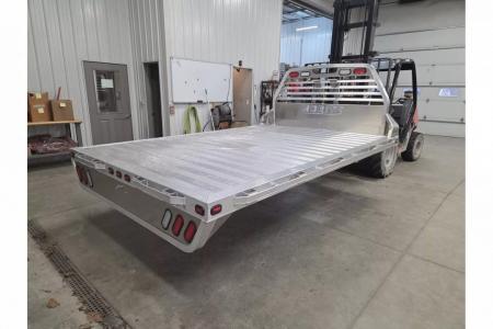 New Moritz International TBA8-114 DRW 84'' CA DRW ALUMINUM Flatbed w/Trap Door and Gooseneck Hitch Plate