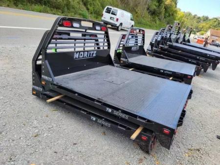 New Moritz International TB7-7 SRW 6.5' Flatbed w/Trap Door and Gooseneck Hitch Plate