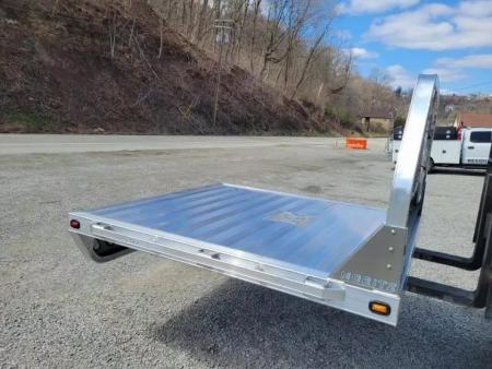 New Moritz International TBA7-7 SRW ALUMINUM 6.5' Flatbed w/Trap Door and Gooseneck Hitch Plate