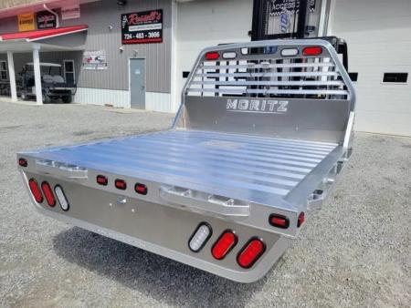 New Moritz International TBA7-7 SRW ALUMINUM 6.5' Flatbed w/Trap Door and Gooseneck Hitch Plate