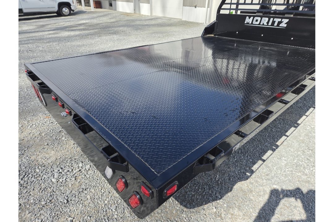 New Moritz International TB8-114 84'' CA DRW Flatbed w/Trap Door and Gooseneck Hitch Plate