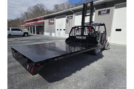 New Moritz International TB8-114 84'' CA DRW Flatbed w/Trap Door and Gooseneck Hitch Plate