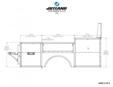New Jutland Aluminum Gooseneck Service Body 60'' CA DRW