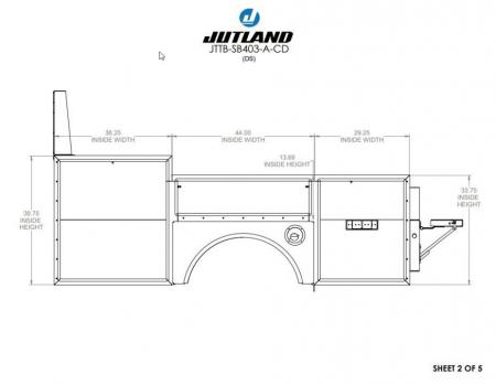 New Jutland Aluminum Gooseneck Service Body 60'' CA DRW