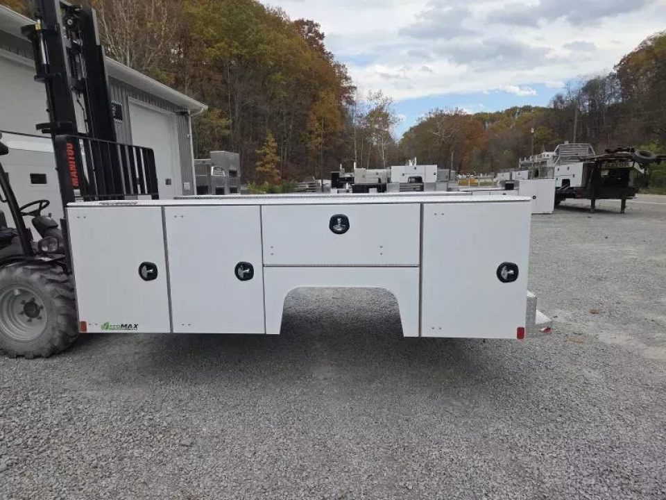 New Martin Truck Bodies Aluminum SSB Service Body DRW 84" CA Cab and Chassis White