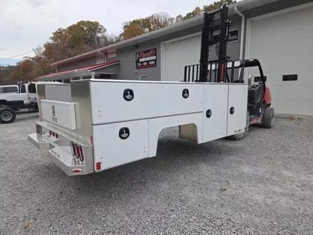 New Martin Truck Bodies Aluminum SSB Service Body DRW 84" CA Cab and Chassis White