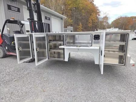 New Martin Truck Bodies Aluminum SSB Service Body DRW 84" CA Cab and Chassis White