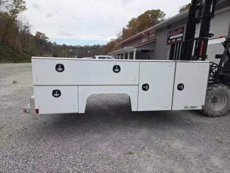 New Martin Truck Bodies Aluminum SSB Service Body DRW 84" CA Cab and Chassis White
