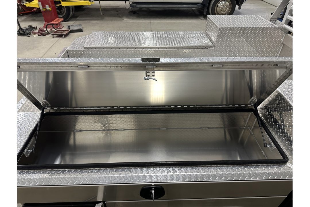 New Martin Truck Bodies Aluminum Gooseneck Service Body DRW 60" CA Cab and Chassis Diamond Tread