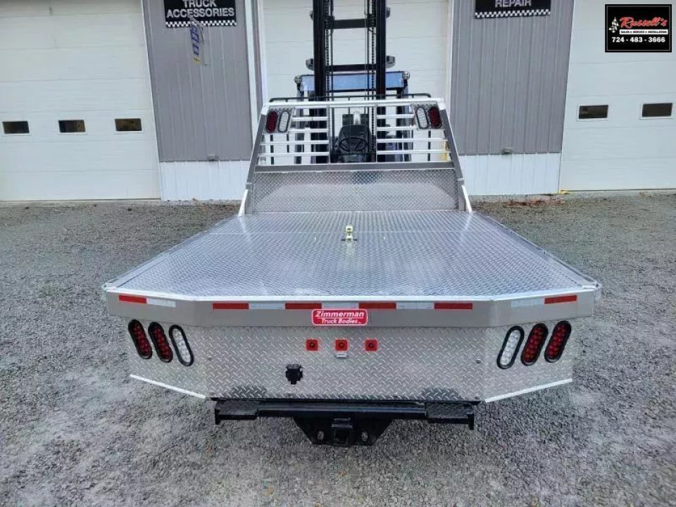 New Zimmerman Truck Bodies SRW Longbed 8' Flatbed with B&W Turnover Ball 6000XL