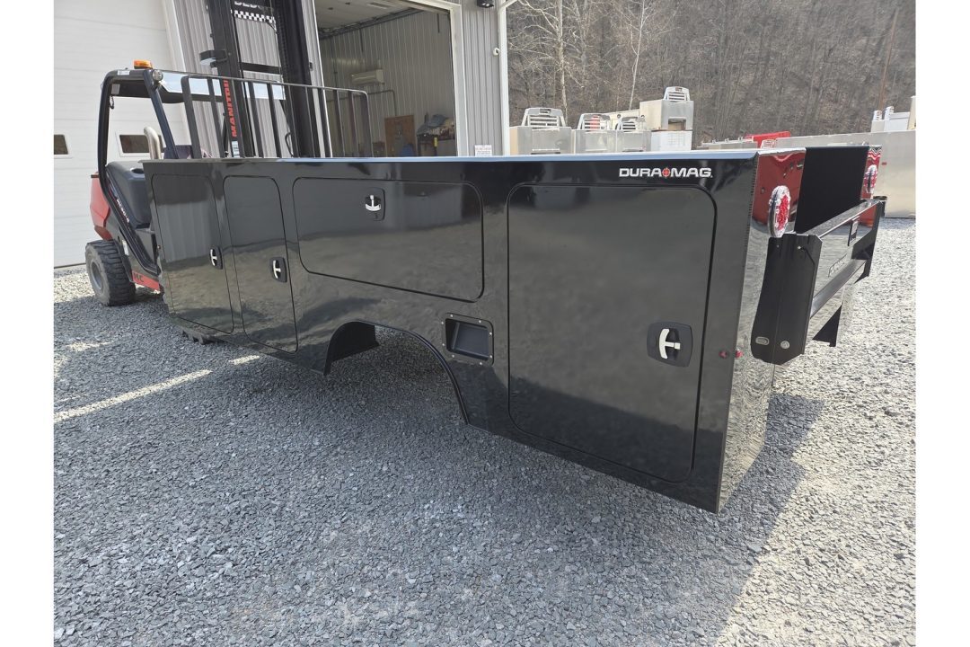 New Dura Mag Truck Bodies S-Series Aluminum Service Body 84"ca Cab and Chassis DRW Gloss Black