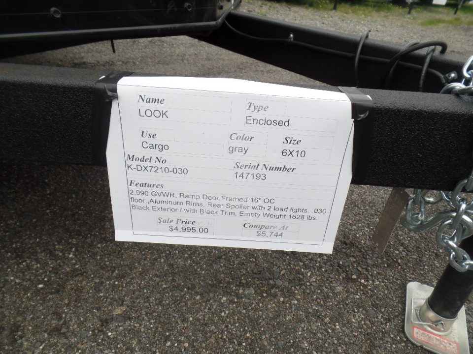 New 2026 Look Trailers K-DX7210-030 Cargo / Enclosed Trailer