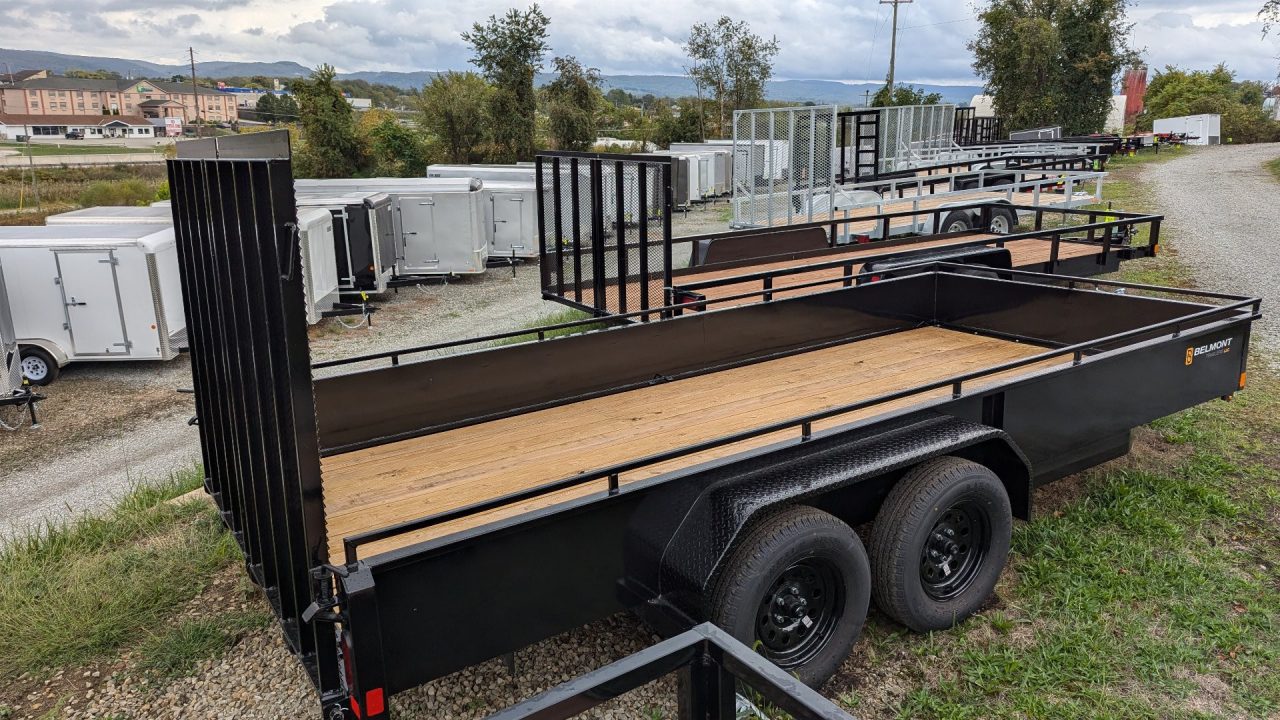 New 2026 Belmont 7x14 Solid Side Utility Trailer w/ Split Gate