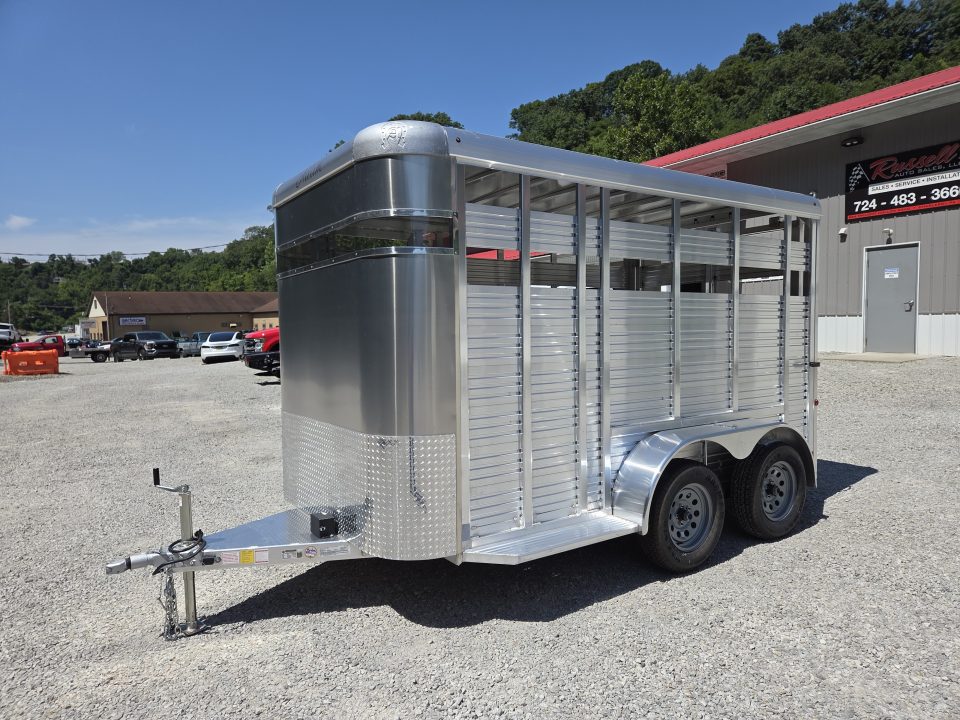 New 2025 Adam 6x12 6'' Extra Height ALUMINUM Livestock Trailer 7000 GVW Stock / Stock Combo Trailer