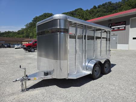 New 2025 Adam 6x12 6'' Extra Height ALUMINUM Livestock Trailer 7000 GVW Stock / Stock Combo Trailer