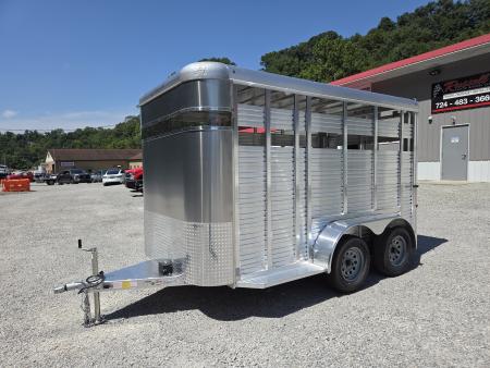 New 2025 Adam 6x12 6'' Extra Height ALUMINUM Livestock Trailer 7000 GVW Stock / Stock Combo Trailer
