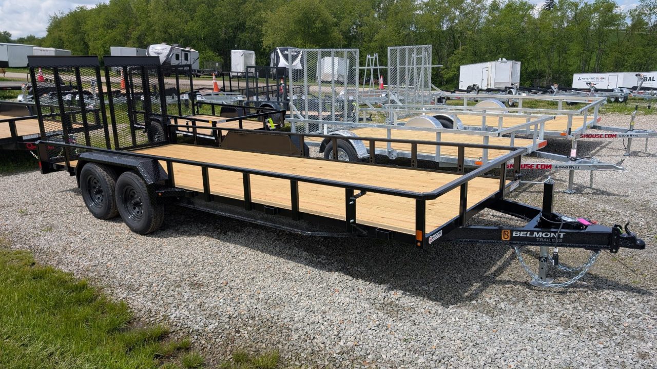 New 2026 Belmont 7x20 HD Tube Top Utility Trailer w/ Split Gate (10K GVW)